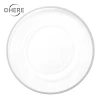 Creative glass charger plate with gold edge restaurant hotel dessert glass plate wedding banquet glass try