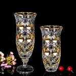 Crystal glass vase golden glass geometry Christmas Valentine's Day gift wedding custom crystal glass cup