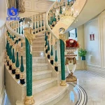 Custom Antique Design Pillars Tapered Gold Post Metal Steel Baluster Stair Handrail For Villa