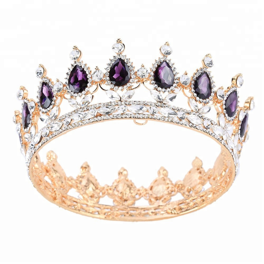 Buy Custom Baroque Crown Wedding Full Round Hair Accessories Tiara To ...