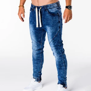 custom blue denim jean track pants mens man jeans men cargo plus size pants