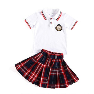 custom  Boy&#39;s and Girls primary/kindergarten/Middle school /High school short t-shirts skirt uniforms