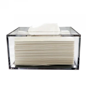 Custom Clear Crystal Acrylic Luncheon Paper Flat Napkin Tissue Holder