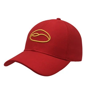 Custom logo racing red sports caps with puff embroidery