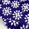 Custom-made spandex polyester knitted 4 way stretch floral foil blue single jersey printed fabric
