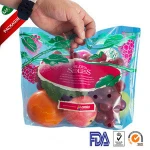 Custom Plastic handle Composite laminated  transparent fruit grape bag