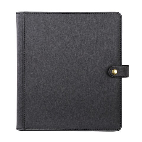 Custom PU Leather Portfolio Zipper 4 Ring A4 Size Binder File Folder