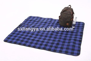 Custom soft plaid check straw picnic mat foldable camping mat yoga outdoor