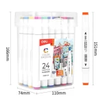 Custom Whiteboard Erasable Dual Tip Wholesale 7mm Square Shape 1 Mm Bullet Tip 24 Colors Art Paint Marker Pen Set