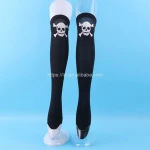 Custom Women's Party Tights Stocking Skull Head Socks with Black Strip Printing