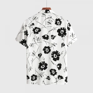 Custom woven cotton summer wear fashion pattern printed latest design shirts for men stylish