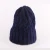 Import Custom Your Own LOGO Knit Hat Dark Blue 100% Acrylic Blank Womens Winter Beanie Knitted Hats from China