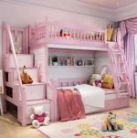 Customize Modern Girls Princess Bunk bed Children Kids Bedding Set Bed For Kids