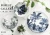 Import Customize pattern forest gallery pad print ceramic dinner plates matte deep blue porcelain charger plate from China
