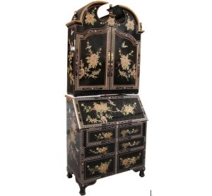 customized black  chinoiserie  hand painted lacquer oriental asia art furniture living room  cabinet