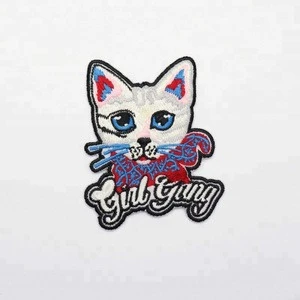 Customized Embroidered Patches iron on cat patches for DIY craft