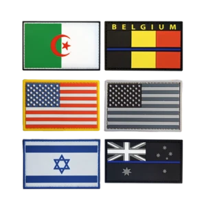 Customized Size PVC Rubber Patches Morale Delicate Country Flag Soft Rubber PVC Label