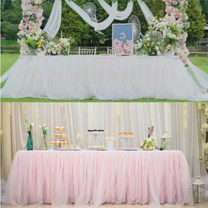 Decoration Accessories tutu banquet  table skirt design wedding table skirt