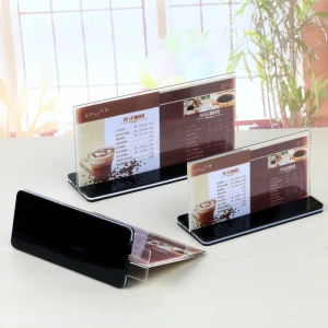 Desktop Plastic Table Top Sign Holder Clear Plate Acrylic Display Stand 8*15