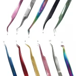 different styles eyelash tweezers