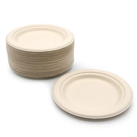 Disposable biodegradable Sugarcane pulp plates Bagasse Paper Pulp Party Plate Pulp Party Plate Disposable vegetable Dishes