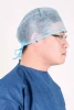 disposable round/ellipse top surgeon cap with ties/elastic