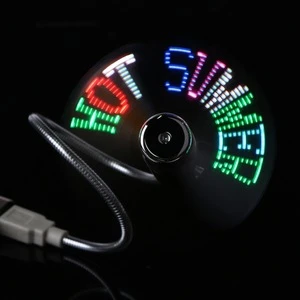 DIY USB Gadget Mini USB Fan Flexible Programmable LED Cooler Cooling Fan Programming USB Fan LED Light