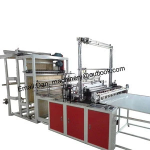 Double Deck  PE HDPE LDPE Continuous Plastic flat garbage T-shirt shopping bags Roll Bag Making Machine