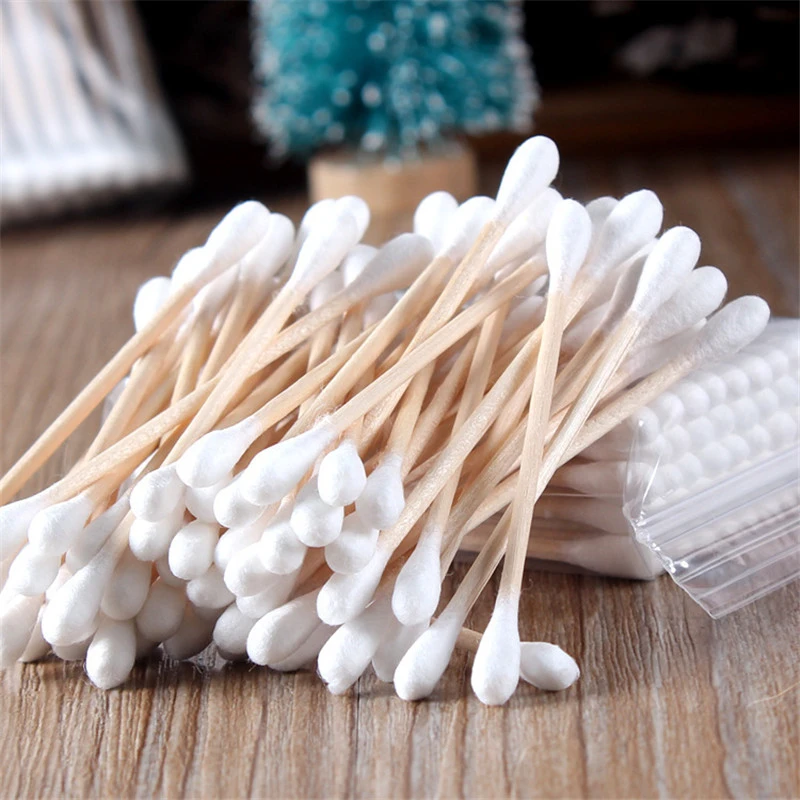 Double Head Disposable Makeup Cotton Swab Soft Cotton Buds For Wood Sticks Nose Ears Cleaning Tools Cotonete