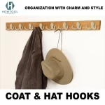 Double Prong Coat Hooks Wall Mounted Retro Double Robe Hooks Utility Hooks