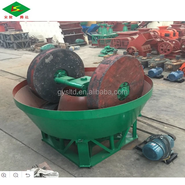 Double Wheel Dressing Gold Grinding Machine, Rock Gold Grinding Mill, Wet Pan Mill