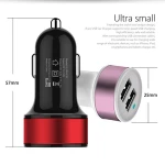 Dual Port USB 12V 24V Aluminum Car Charger Adaptive Fast Charging