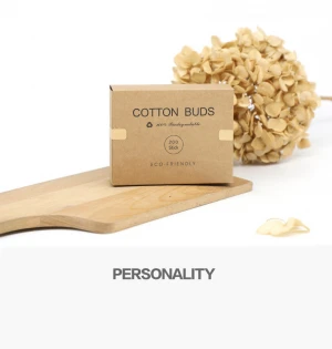 Eco-Friendly Packaging Custom Specifications Cotton Bud plastic free earbuds bamboo cotton bud swab in kraft box