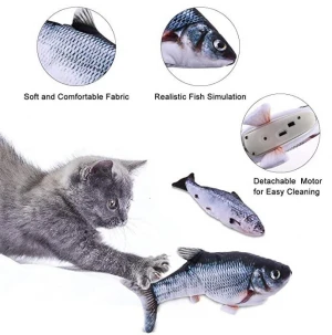 electronic pet simulation moving fish toy interactive dancing plush electric cat toy for kids