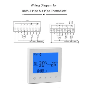 Energy Saving Large LCD RS485 and Modbus Central Air Conditioner Thermostat For Five-star Hotel Fan Coil