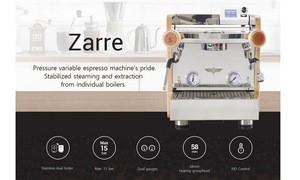 Espresso dual boiler coffee maker brew machine made in Korea pressure variable by controller 3 PID wood design
