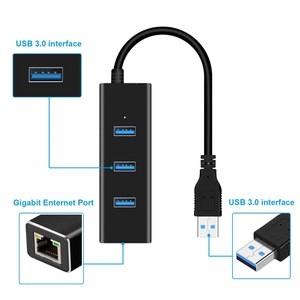 Ethernet Adapter Portable USB 3.0 to RJ45 10/100 /1000 Mbps Network LAN Wired Adapter for Chromebook,