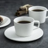 European Fashion White Handle Ceramic Coffee Mug Cup With Caucer Drinkware For Cafe Feast