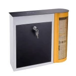 European Style Design Waterproof Galvanized Steel Letter Box Mailbox with News Paper Holder