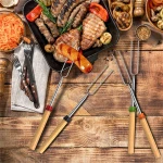 Extendable Rotating Marshmallow Roasting Sticks Set of 8  Sticks for Fire Pit Campfire Roasting Sticks
