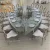Import Eye Oval  Shape Silver Stainless steel Glass  Dining Table from China