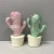 Import fabric mini artificial bonsai  decor green home accessories interior decoration cactus with sequin from China