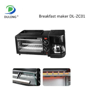 factory direct sale intelligent DL-ZC01 electric oven stainless steel fry pan 3 in 1 breakfast sandwich bread maker machine