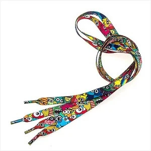 Factory Direct Selling Custom Cheap Fine Printed Polyester Shoelaces