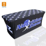 Factory of high quality 6ft 8ft fitted draped custom printed satin table cloth