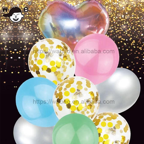 Factory Supplier Colorful Heart Shape Foil Balloon and Oval Shape Latex Balloon Birthday Party Decoration Balloon
