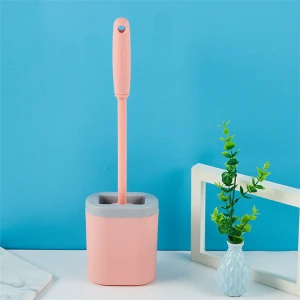 Factory Supply Bathroom Accessories Cleaning Household Handheld White Silicone Toilet Brush And Holder