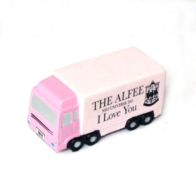 Factory  supply Design Logo Imprinting Box PINK Truck Shape Pu Squeeze stress squishy toy   Ball