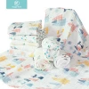 Factory wholesale Plain solid print cotton or bamboo baby muslin swaddle blanket