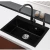 Import Farmhouse Single Bowl Undermount Artificial Composite Quartz Stone Kitchen Black Granite Sink from China
